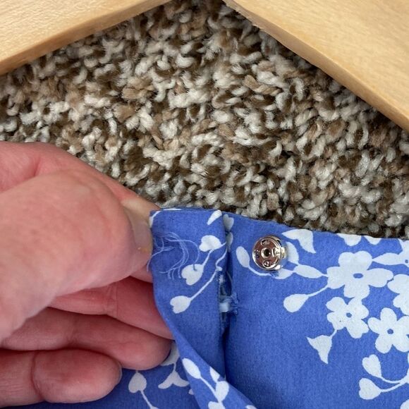 Vintage 90s Maggy Boutique Blue Floral Midi Shortsleeve Summer Dress VNTG Sz 12 - Picture 11 of 16